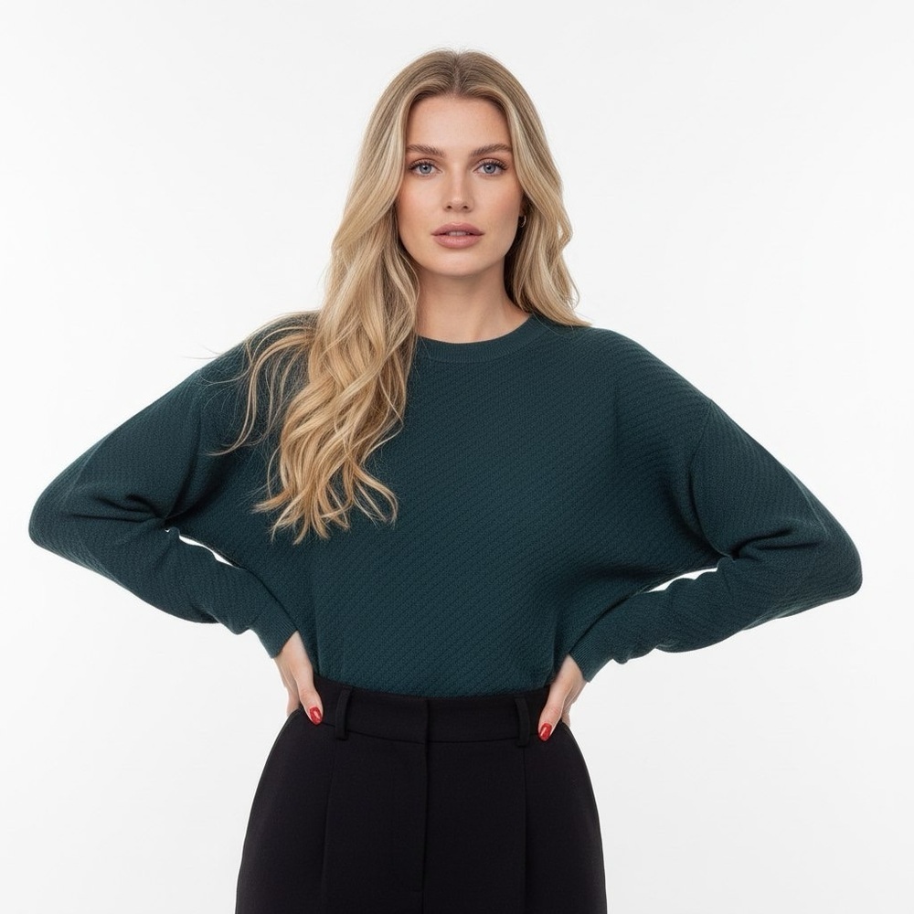 BABATON TEAL WOOL CASHMERE DOLMAN SWEATER TOP SIZE SMALL WOMENS